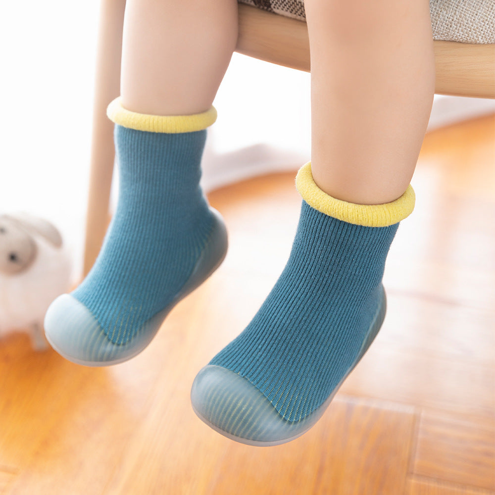 Floor socks children's fall/winter indoor non-slip plus velvet thickening toddler socks shoes baby floor shoes DW821