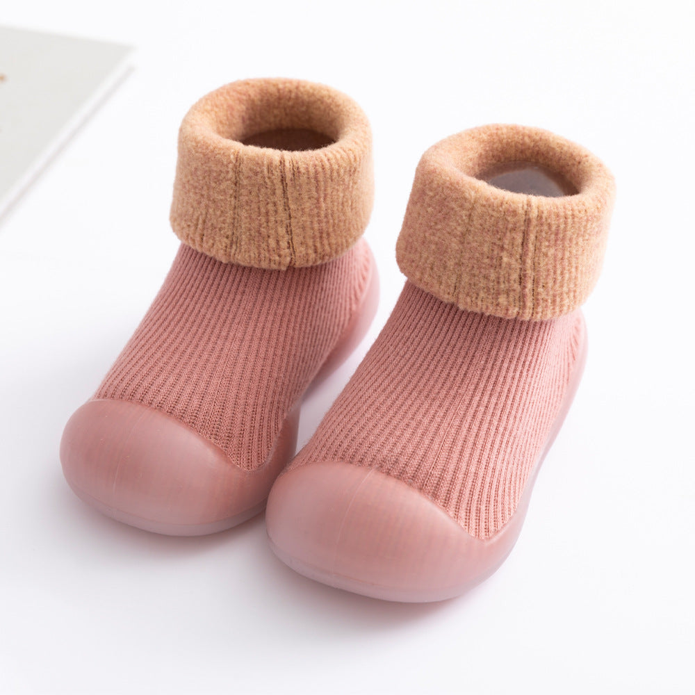 Floor socks children's fall/winter indoor non-slip plus velvet thickening toddler socks shoes baby floor shoes DW821