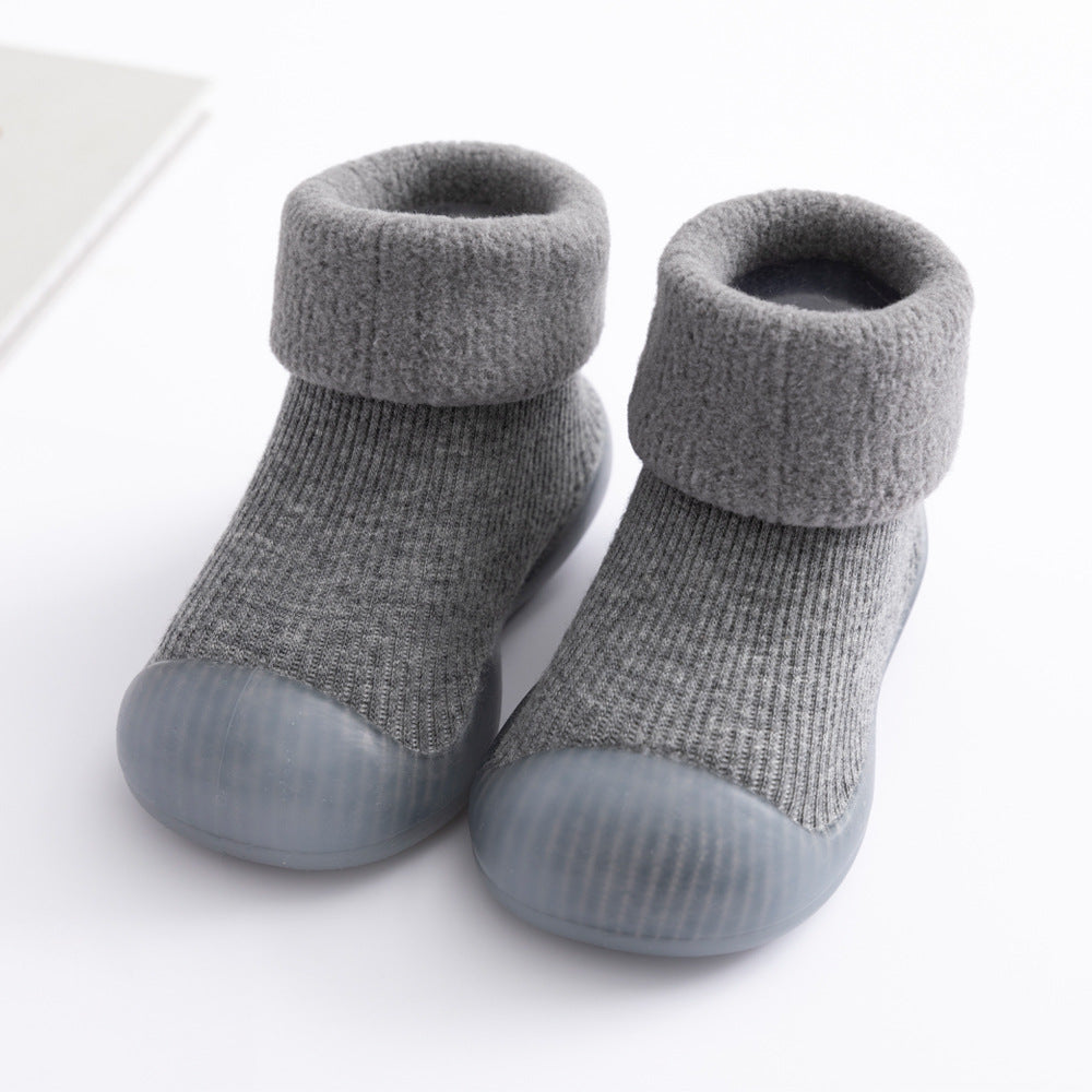 Floor socks children's fall/winter indoor non-slip plus velvet thickening toddler socks shoes baby floor shoes DW821
