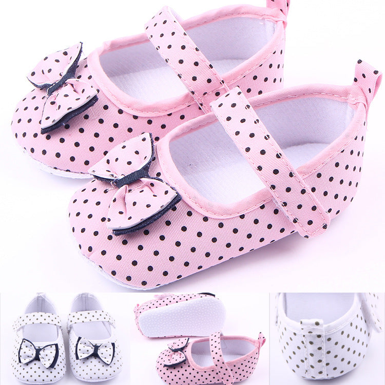 Baby shoes wholesale polka dot bow princess shoes toddler shoes baby shoes 0-1 years old 1686