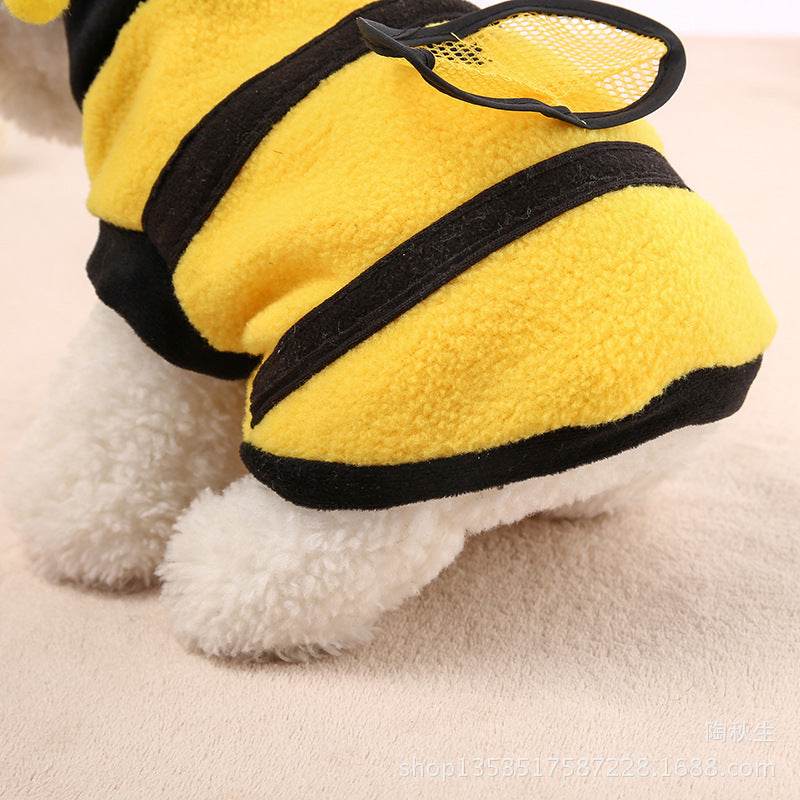 Manufacturers wholesale pet clothing super cute funny bee transformation outfit Teddy poodle clothes cross-border spot