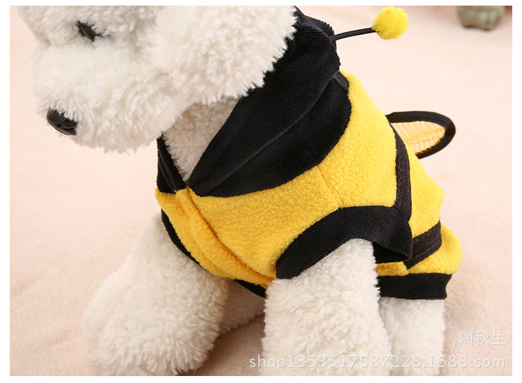 Manufacturers wholesale pet clothing super cute funny bee transformation outfit Teddy poodle clothes cross-border spot