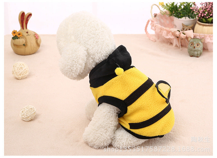 Manufacturers wholesale pet clothing super cute funny bee transformation outfit Teddy poodle clothes cross-border spot