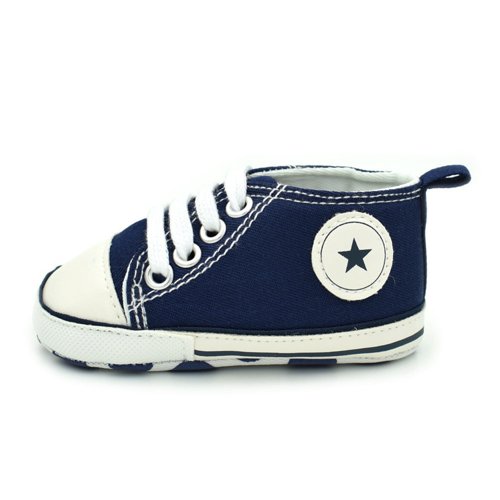 Baby shoes wholesale solid color front lace wild canvas shoes baby toddler shoes D603