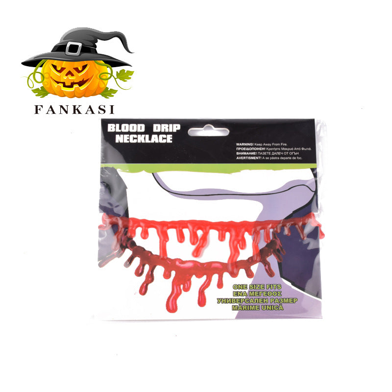 Halloween decoration horror vampire dark blood necklace KTV haunted house creative personalized bleeding necklace