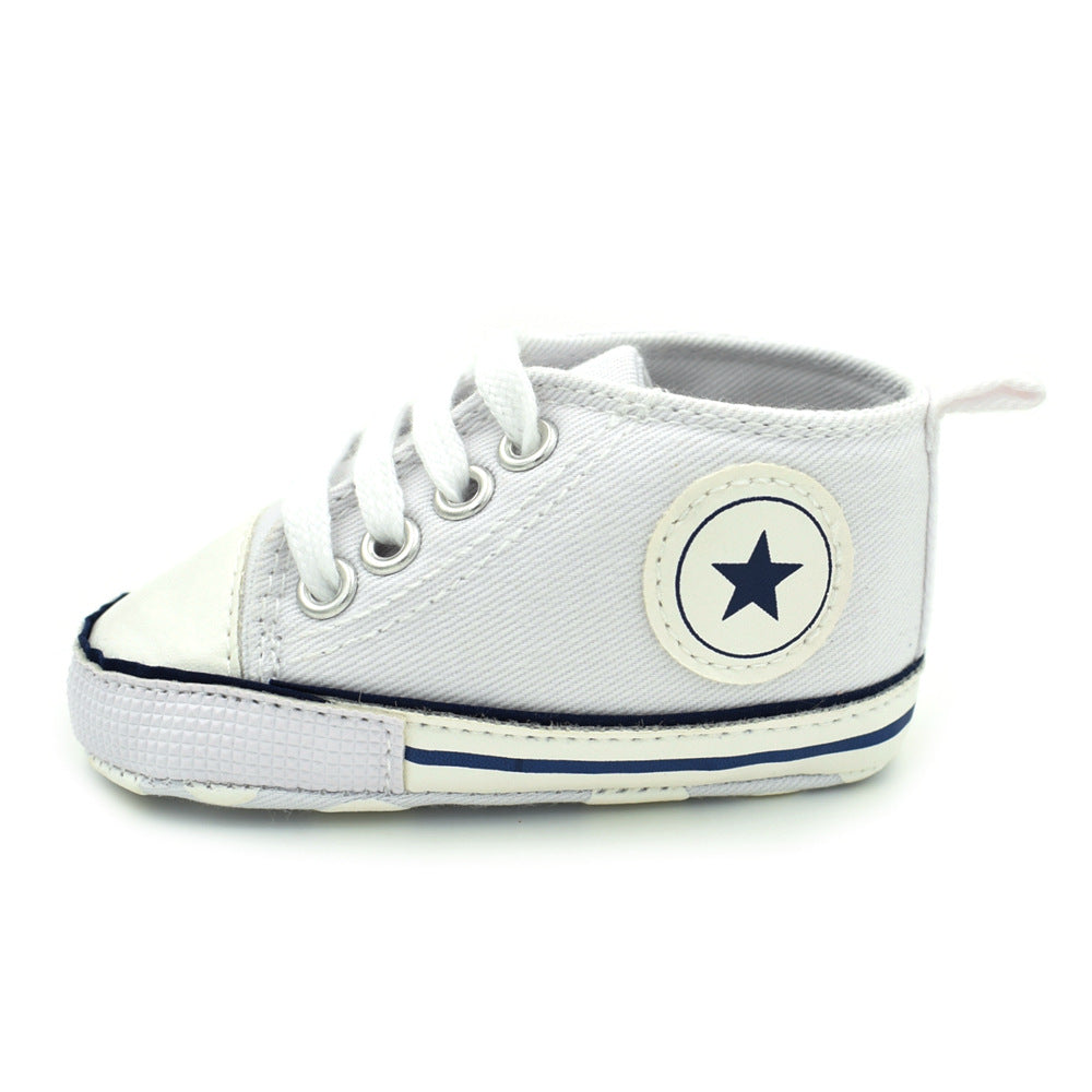 Baby shoes wholesale solid color front lace wild canvas shoes baby toddler shoes D603