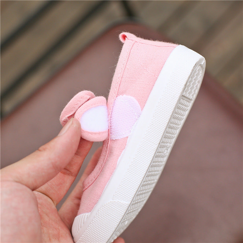 Korean fashion children's shoes children's canvas shoes bow baby shoes princess shoes girls casual shoes 2020 spring and autumn