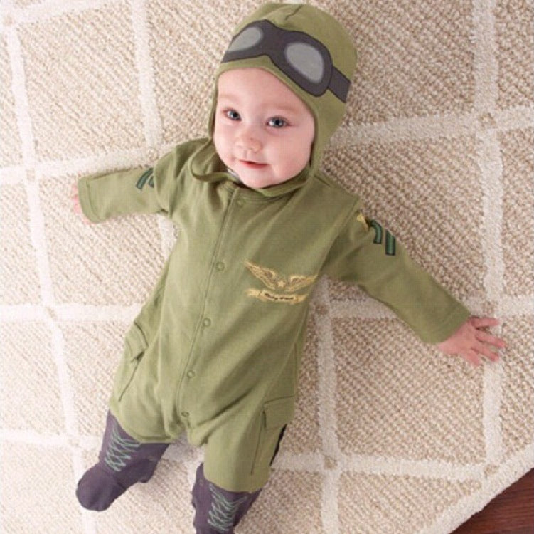 ins baby explosion models men and women baby solid color rabbit ears climbing jacket baby autumn and winter clothing jumpsuit wholesale