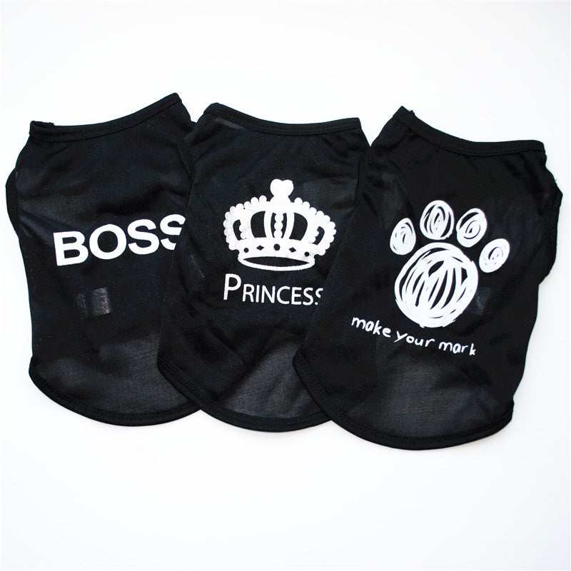Factory direct sales pet clothes summer polyester thin vest breathable and cool
