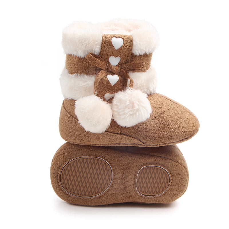 Winter Warm Bow Christmas Boots Baby Toddler Shoes MR0651