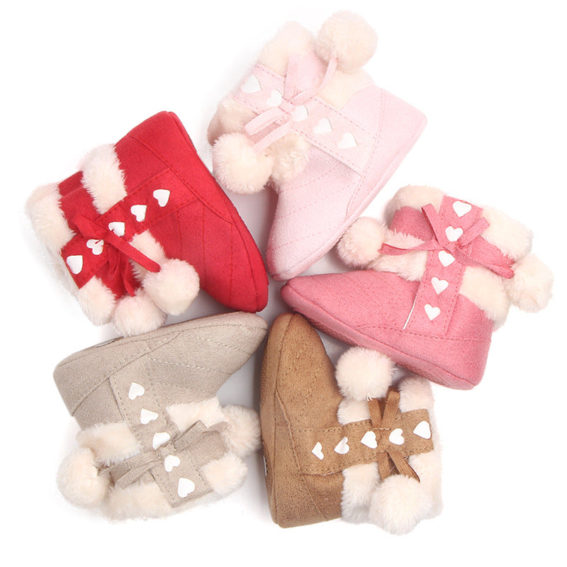 Winter Warm Bow Christmas Boots Baby Toddler Shoes MR0651