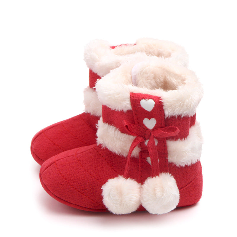 Winter Warm Bow Christmas Boots Baby Toddler Shoes MR0651