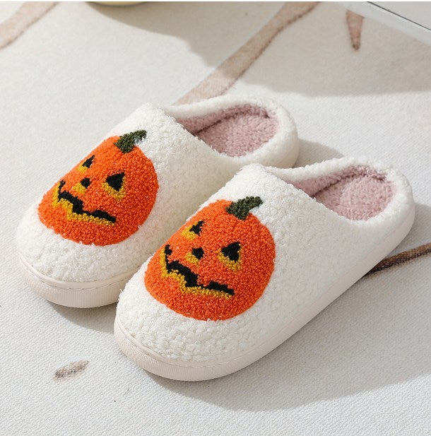 2023 New Halloween Skeleton Cartoon Warm Winter Cotton Slippers for Men and Women Couples Home Indoor Cotton Slippers