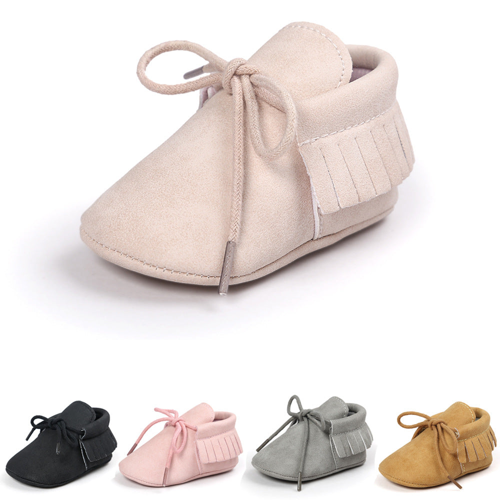 Same style for Xiaoqi! Multicolor leather texture soft bottom tassel toddler shoes baby shoes spring and autumn 1006