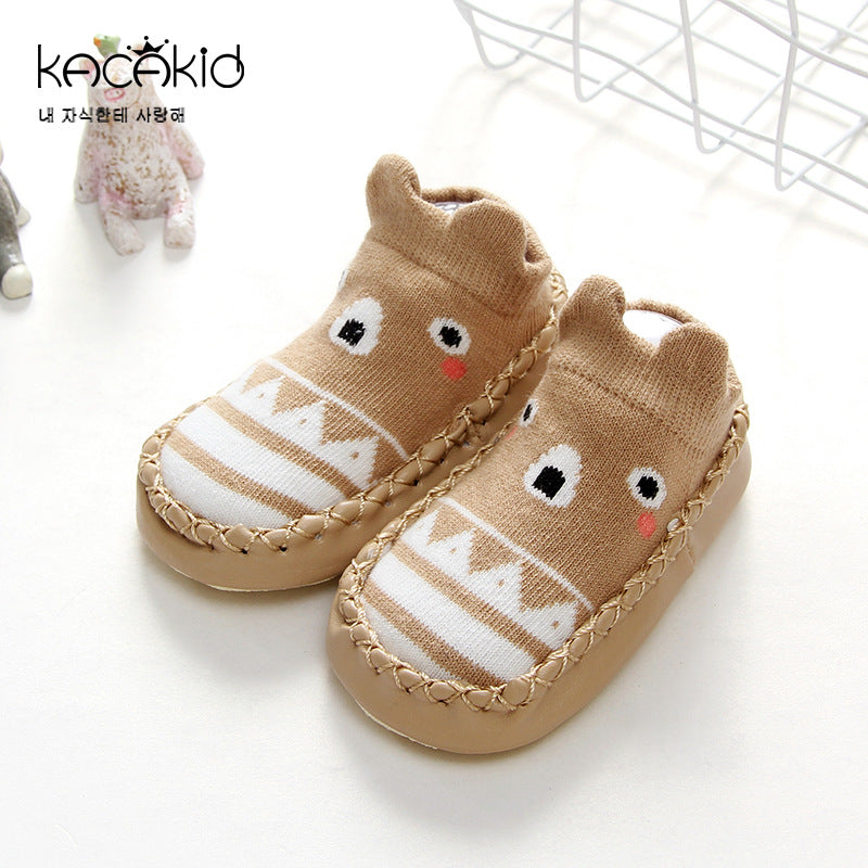 Wholesale spring children's socks men and women baby cartoon baby shoes and socks non-slip soft bottom toddler socks leather bottom children's floor socks