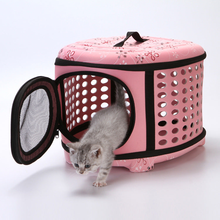Cross-border popular EVA pet bag, foldable and portable, car-mounted pet bag, hand-held crossbody cat and dog bag