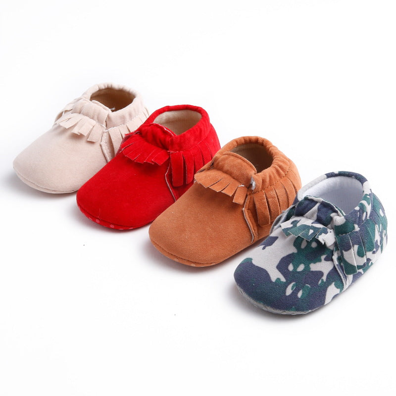 0-1 year old female baby shoes soft sole tassel set foot baby toddler shoes