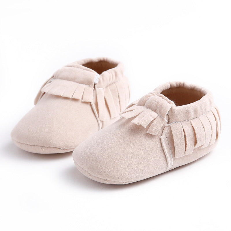 0-1 year old female baby shoes soft sole tassel set foot baby toddler shoes