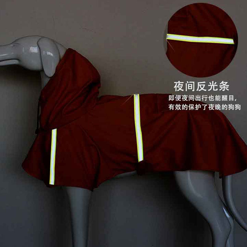 Cross-border hot style dog clothes spring and summer clothes cape reflective pet raincoats hooded windproof raincoats for dogs