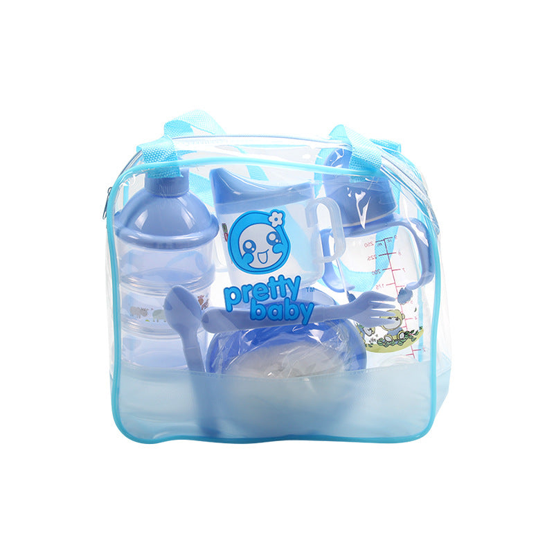 Creative baby bottle set newborn powder puff box tableware gift box cross-border maternal and child supplies source factory wholesale