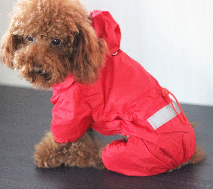 Pet raincoat clothes Teddy dog raincoat reflective rainproof windproof small and medium-sized dog clothes manufacturers spot