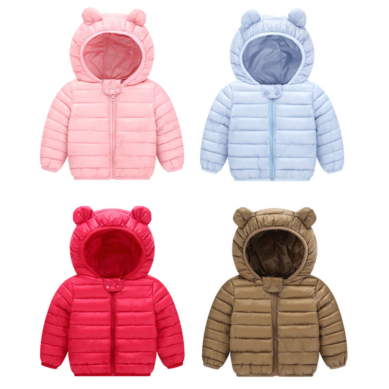 Foreign trade 2025 autumn and winter new cartoon children's down cotton jackets for boys and girls medium and large children's light baby jackets