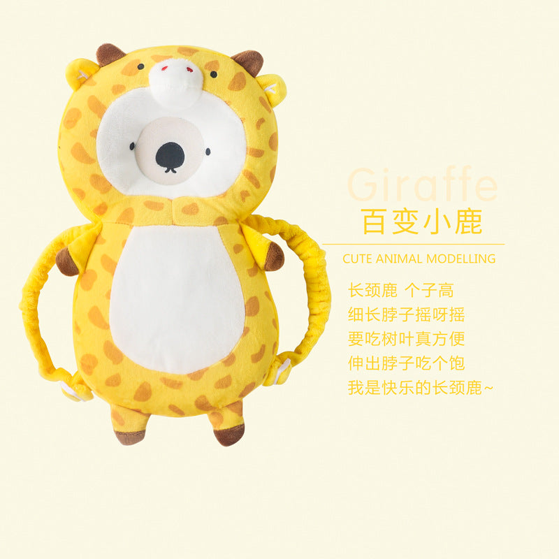 Baby toddler anti-fall pillow winter flannel children's head pillow baby learning to walk head protection pad anti-collision cap