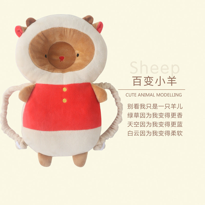Baby toddler anti-fall pillow winter flannel children's head pillow baby learning to walk head protection pad anti-collision cap