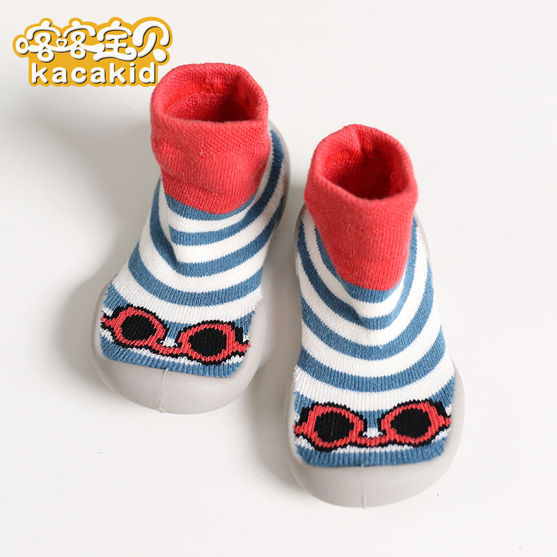 Anti-slip children's indoor shoes, baby floor shoes, outdoor rubber-soled children's shoes, toddler shoes, terry winter shoes and socks