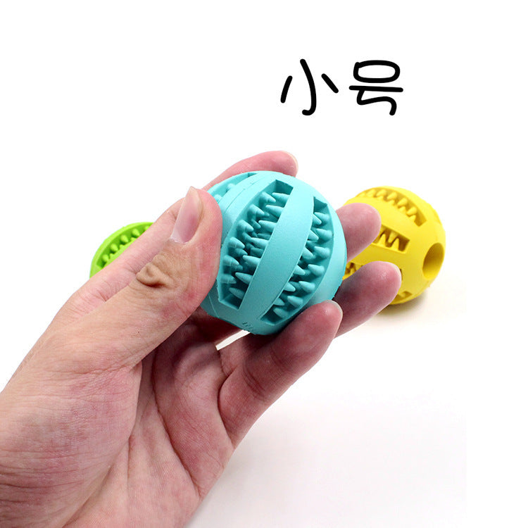 Rubber tooth ball leak food ball pet dog toy dog dog food leaker rubber teether ball fresh breath