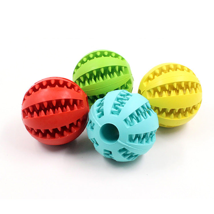 Rubber tooth ball leak food ball pet dog toy dog dog food leaker rubber teether ball fresh breath