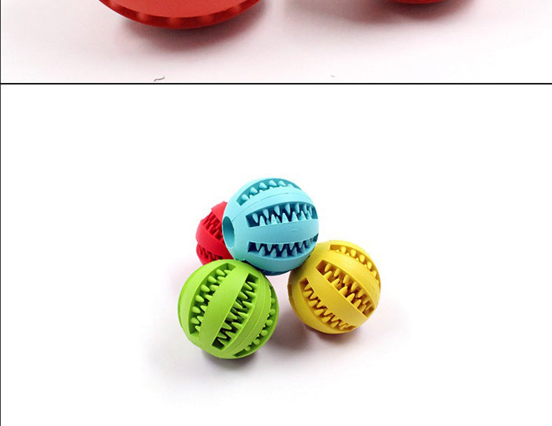 Rubber tooth ball leak food ball pet dog toy dog dog food leaker rubber teether ball fresh breath