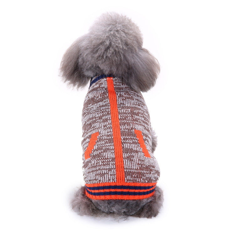 Cross-border pet dog clothes autumn cold-proof Christmas snowflake dog sweater winter warm Christmas sweater