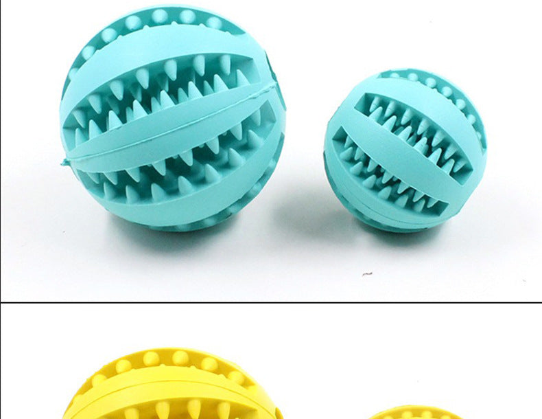 Rubber tooth ball leak food ball pet dog toy dog dog food leaker rubber teether ball fresh breath