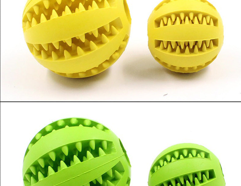 Rubber tooth ball leak food ball pet dog toy dog dog food leaker rubber teether ball fresh breath