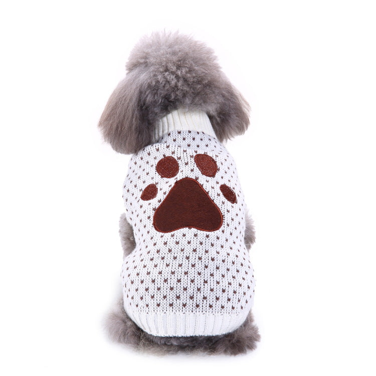 Cross-border pet dog clothes autumn cold-proof Christmas snowflake dog sweater winter warm Christmas sweater
