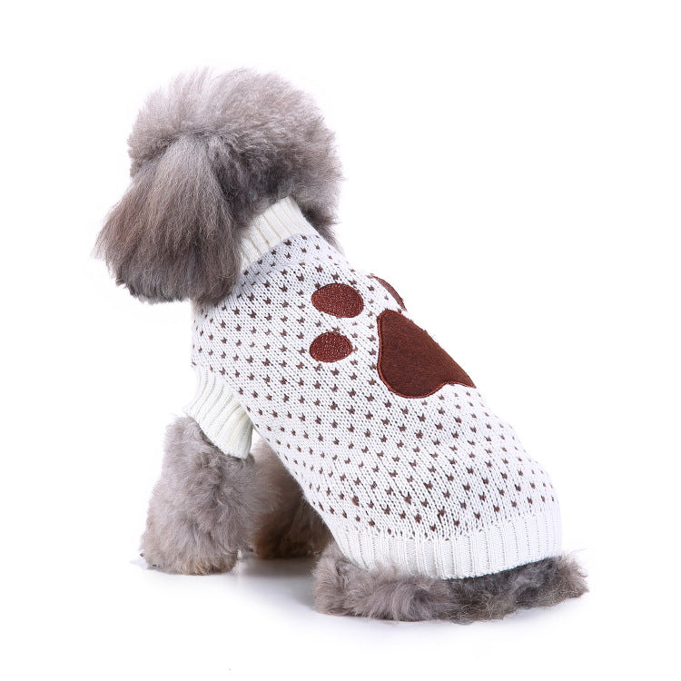 Cross-border pet dog clothes autumn cold-proof Christmas snowflake dog sweater winter warm Christmas sweater
