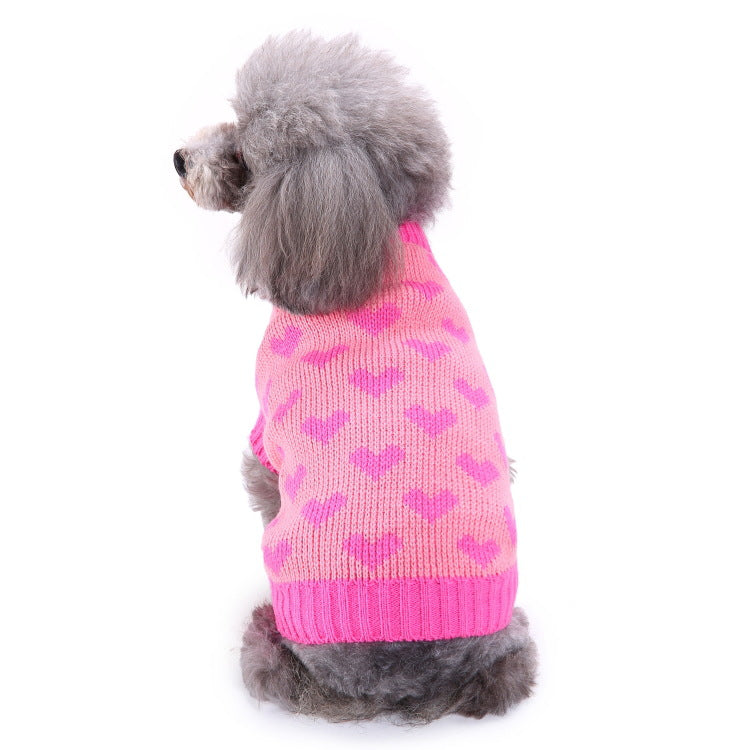 Cross-border pet dog clothes autumn cold-proof Christmas snowflake dog sweater winter warm Christmas sweater