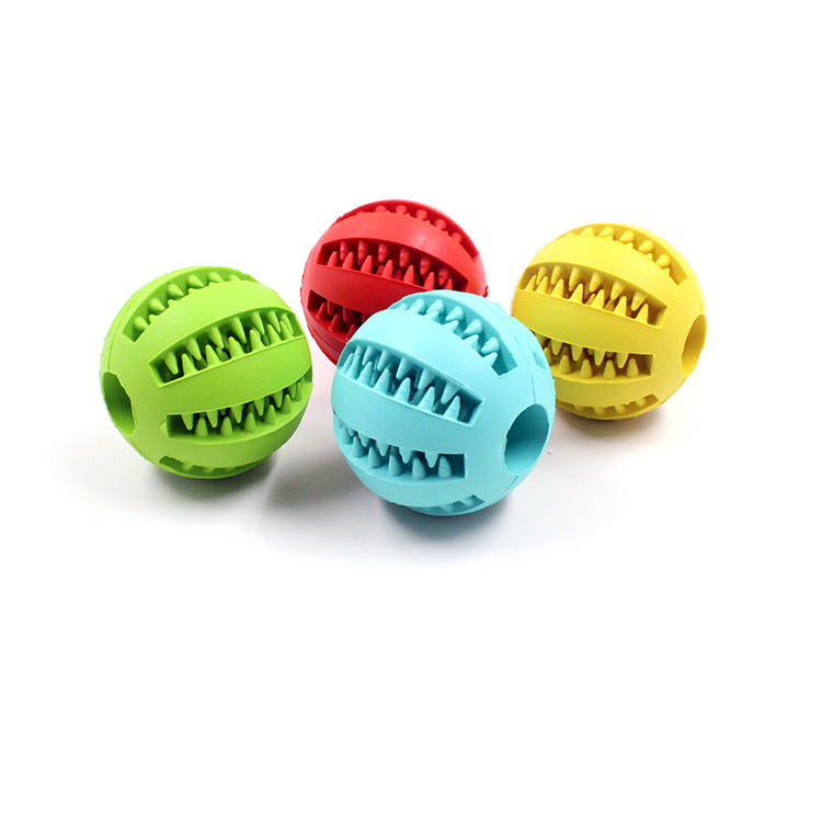 Rubber tooth ball leak food ball pet dog toy dog dog food leaker rubber teether ball fresh breath