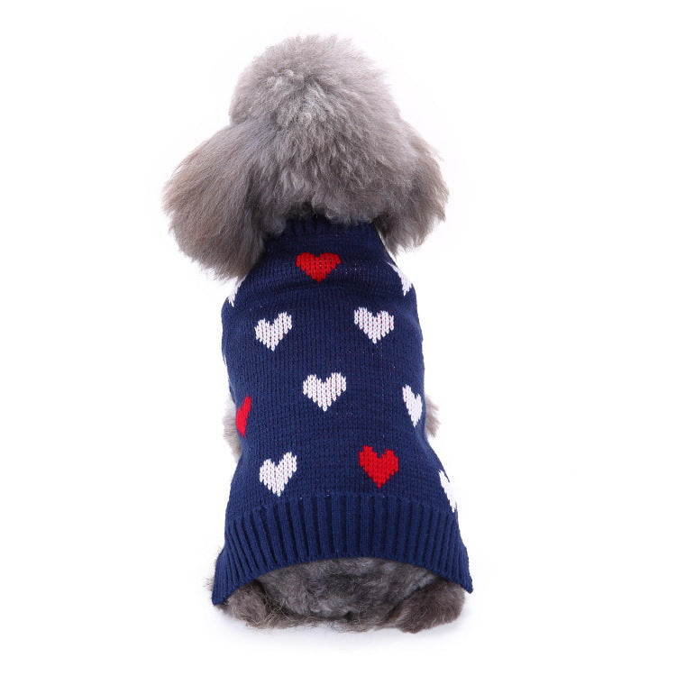 Cross-border pet dog clothes autumn cold-proof Christmas snowflake dog sweater winter warm Christmas sweater