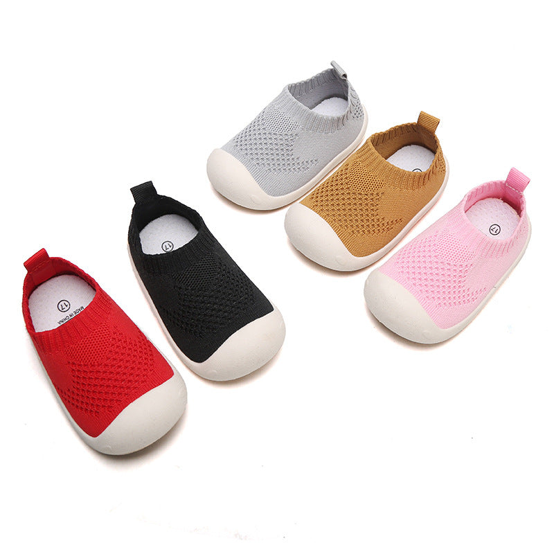 Children's shoes 2020 spring and autumn new baby toddler shoes baby soft sole boys and girls knitted indoor shoes wholesale
