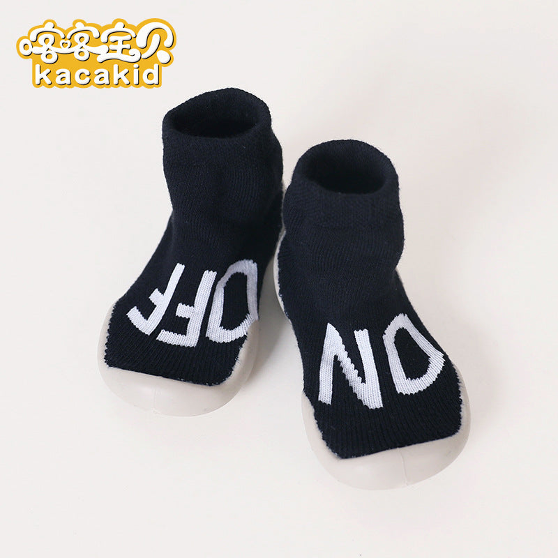 Anti-slip children's indoor shoes, baby floor shoes, outdoor rubber-soled children's shoes, toddler shoes, terry winter shoes and socks