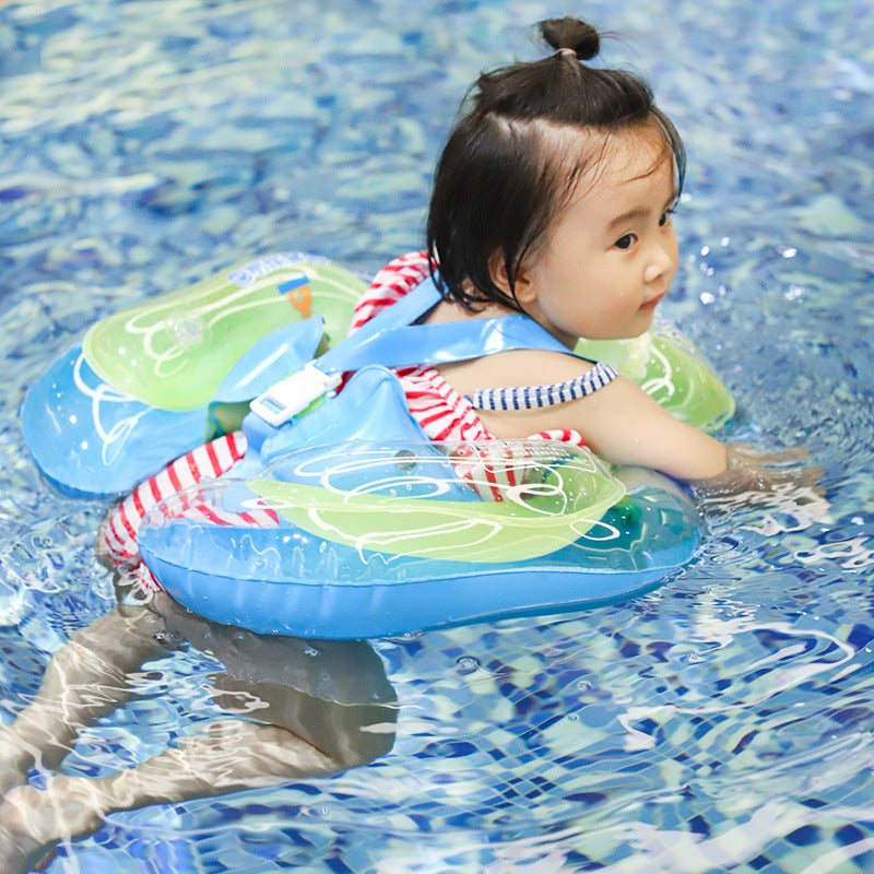 Baby swimming ring swimming pool prone ring double airbag anti-flip anti-choking baby underarm ring children 0-6 years old neck ring