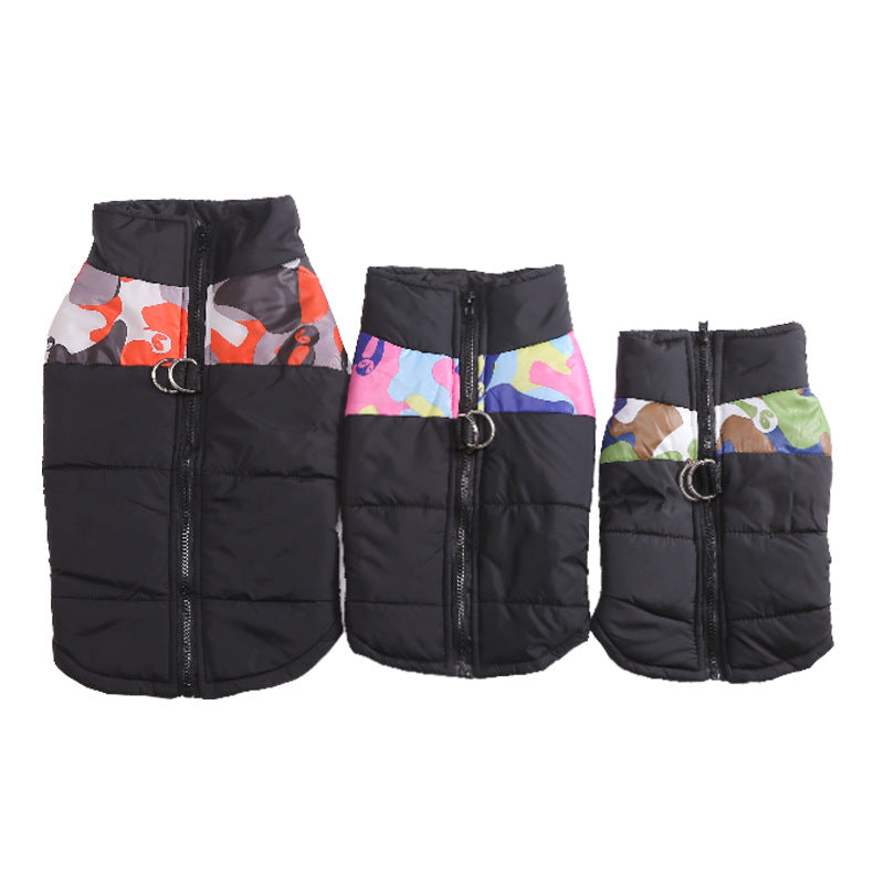 New cross-border pet supplies autumn and winter dog cotton clothes plus velvet thick warm vest ski suit manufacturers wholesale