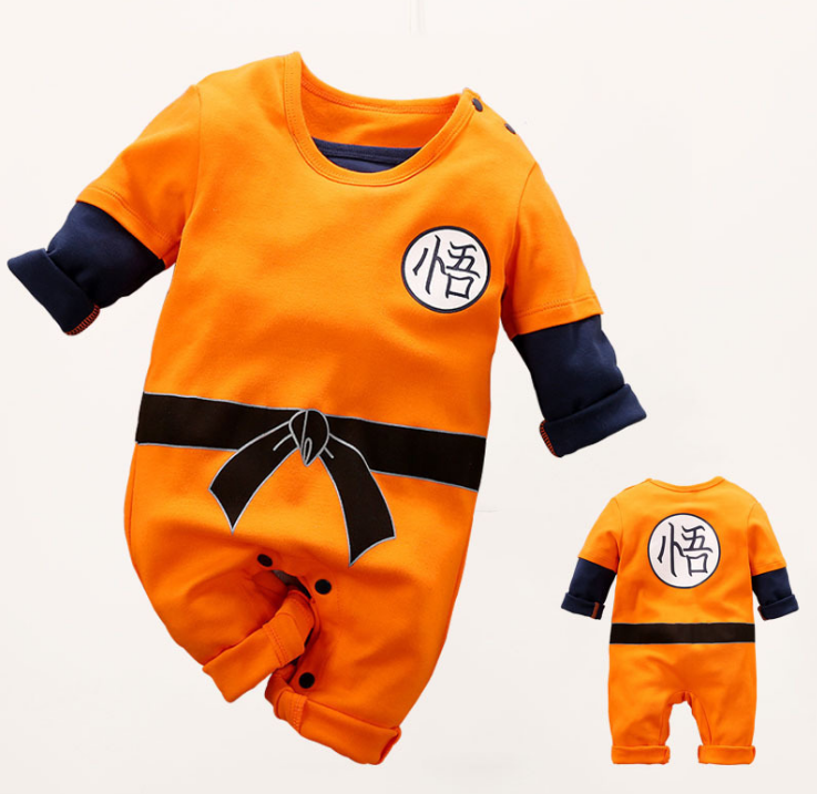 Cartoon baby clothes summer and autumn clothes Goku Dragon Ball series funny cotton baby romper jumpsuit cross-border wholesale