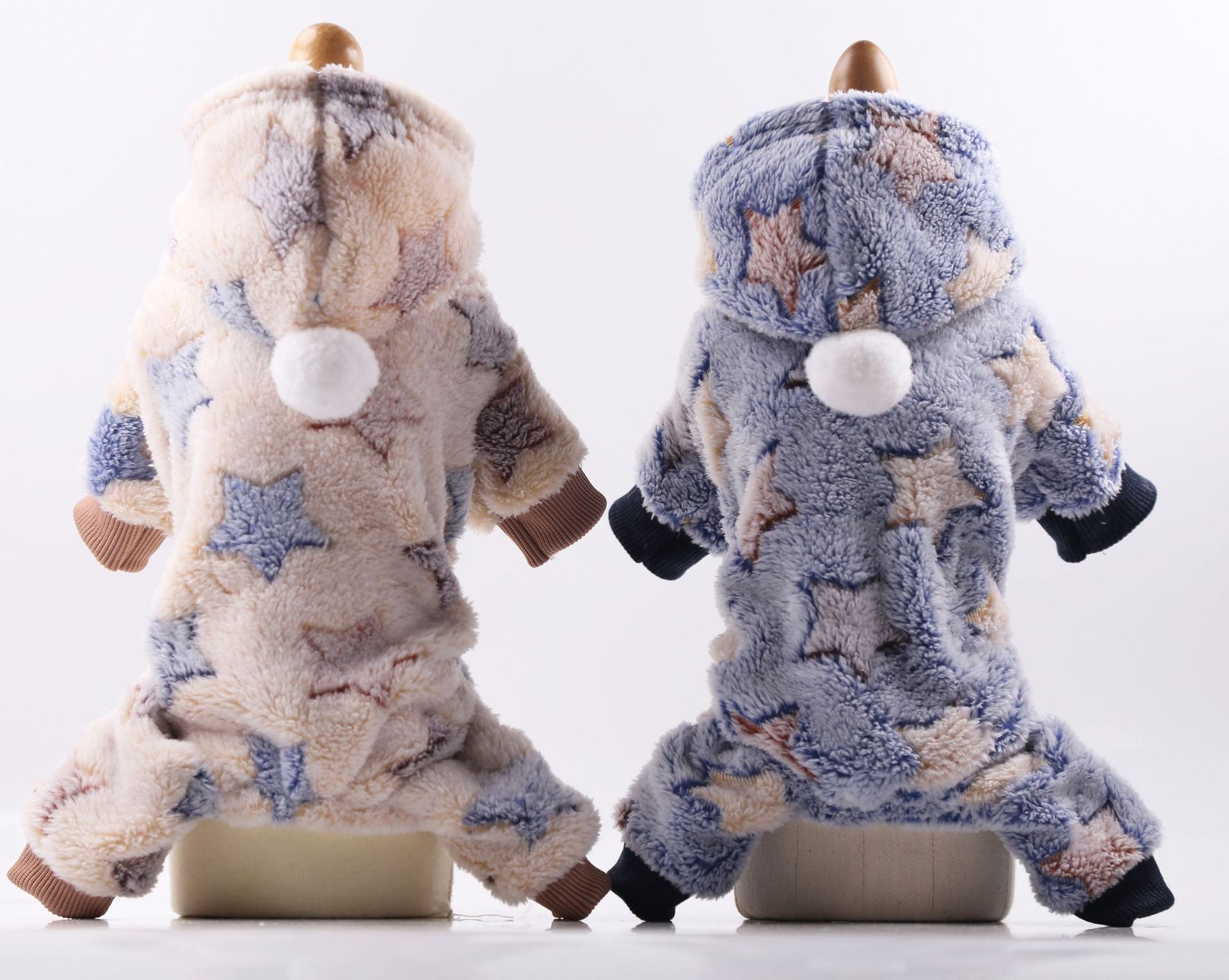 Button four-legged flannel dog clothes pet clothes cat clothes warm colorful stripes little wholesale