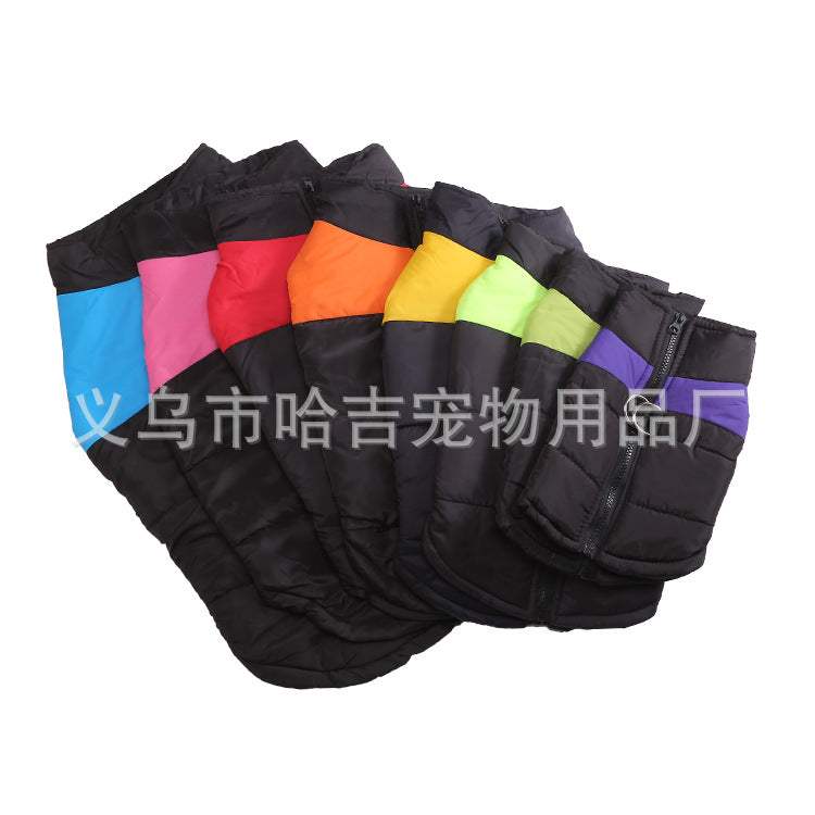 New cross-border pet supplies autumn and winter dog cotton clothes plus velvet thick warm vest ski suit manufacturers wholesale