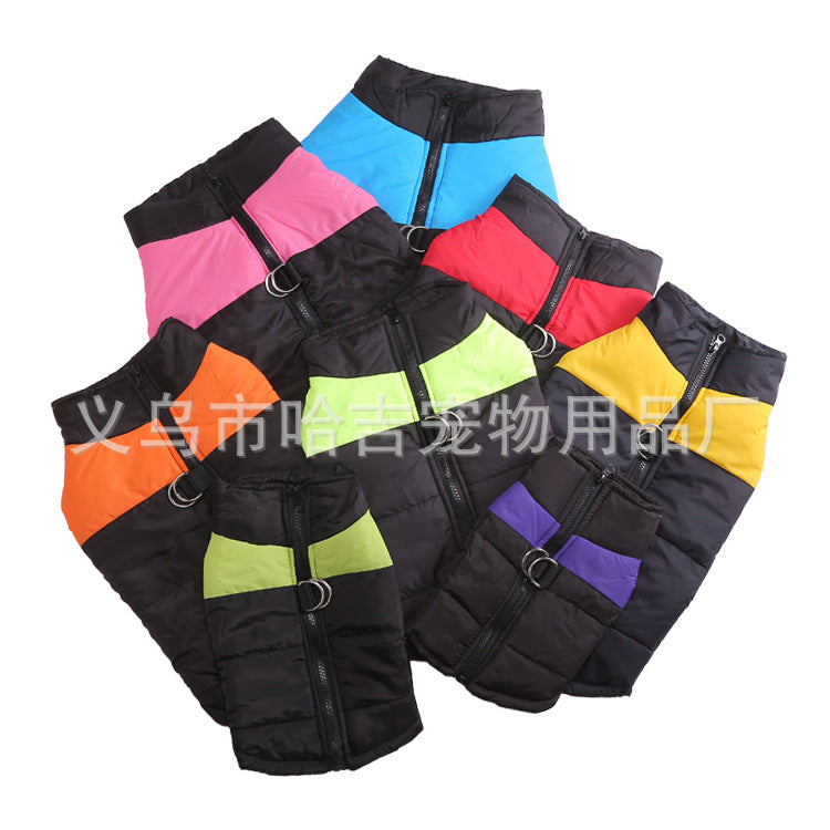 New cross-border pet supplies autumn and winter dog cotton clothes plus velvet thick warm vest ski suit manufacturers wholesale