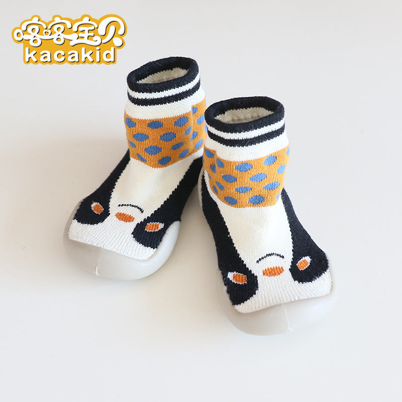 Anti-slip children's indoor shoes, baby floor shoes, outdoor rubber-soled children's shoes, toddler shoes, terry winter shoes and socks