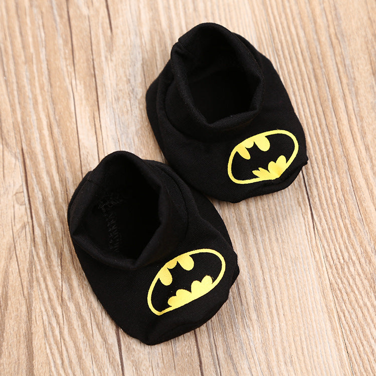 New Batman Triangle Romper + Hat + Foot Cover Three-piece Set Children's Romper Set Baby Clothes